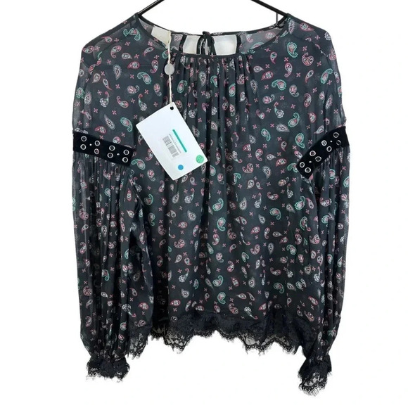 PINKO ZWARTE BLOUSE MANIGLIA Sz 4 - Picture 6 of 16